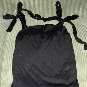 SHEIN Black Tie-Strap Tank Top